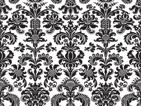 Vector seamless floral damask pattern 스톡 일러스트