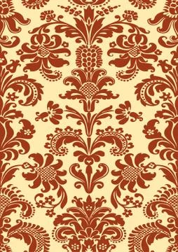 Vector seamless floral damask pattern Stock Illustration