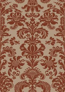 Vector seamless floral damask pattern Stock Illustration
