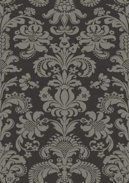 Vector seamless floral damask pattern Stock Illustration