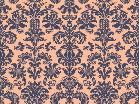 Vector seamless floral damask pattern 스톡 일러스트