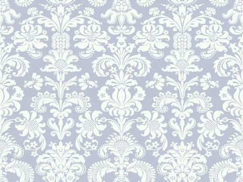 Vector seamless floral damask pattern Stock Illustration