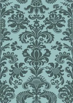 Vector seamless floral damask pattern Stock Illustration