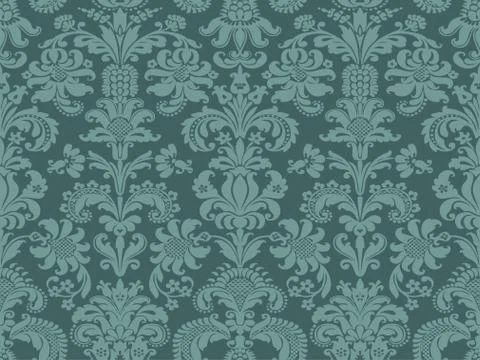 Vector seamless floral damask pattern Stock Illustration