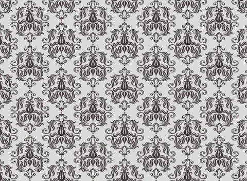 Vector seamless floral damask pattern for wedding invitation or vintage abstr Illustrazione stock