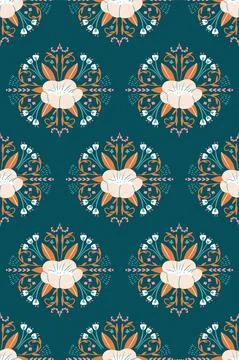Vector seamless floral damask pattern. Rich ornament, old Damascus style. Stock Illustration