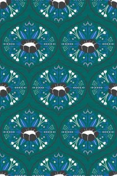 Vector seamless floral damask pattern. Rich ornament, old Damascus style. Stock Illustration