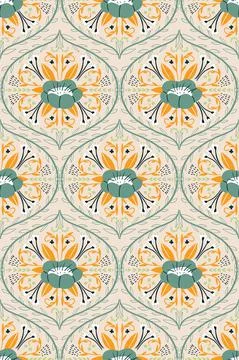 Vector seamless floral damask pattern. Rich ornament, old Damascus style. Stock Illustration