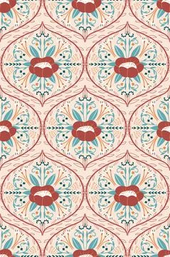 Vector seamless floral damask pattern. Rich ornament, old Damascus style. Stock Illustration
