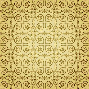 Vector seamless floral golden pattern Illustrazione stock