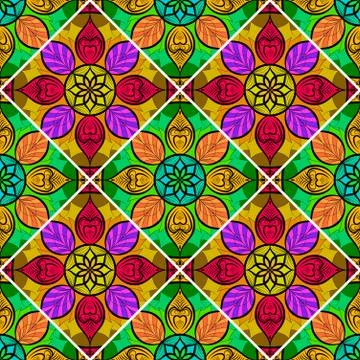 Vector Seamless Floral Mandala Pattern Illustrazione stock