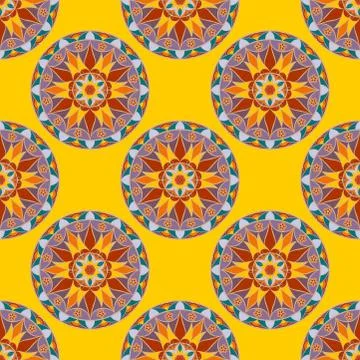 Vector Seamless Floral Mandala Pattern Illustrazione stock