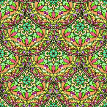 Vector Seamless Floral Mandala Pattern Illustrazione stock