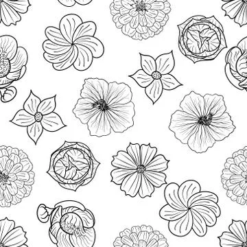 Vector seamless floral pattern and background. Stock Illustration