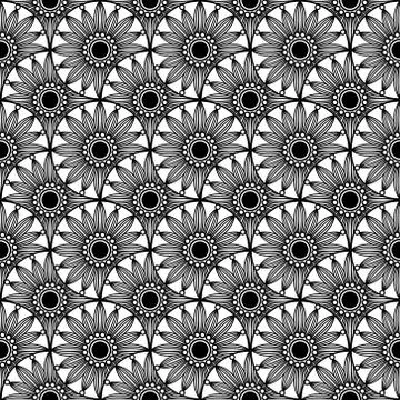 Vector seamless floral pattern. Background with flowers and leaves. Stock Illustration