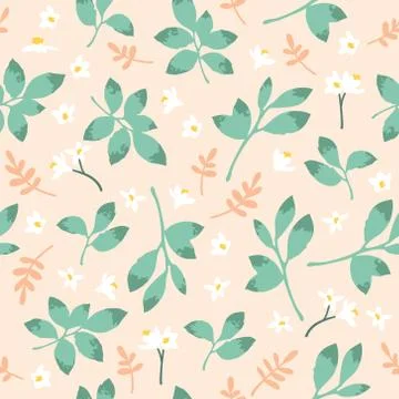 Vector seamless floral pattern. Background with flowers and leaves. Illustrazione stock