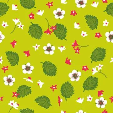 Vector seamless floral pattern. Background with flowers and leaves. Stock Illustration