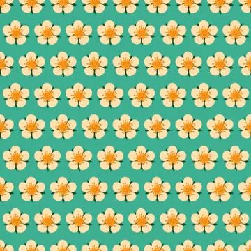Vector seamless floral pattern. Background with flowers and leaves. Illustrazione stock