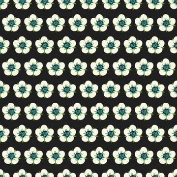 Vector seamless floral pattern. Background with flowers and leaves. Stock Illustration