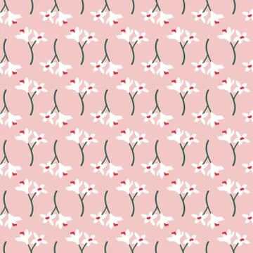 Vector seamless floral pattern. Background with flowers and leaves. Stock Illustration