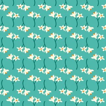 Vector seamless floral pattern. Background with flowers and leaves. Stock Illustration