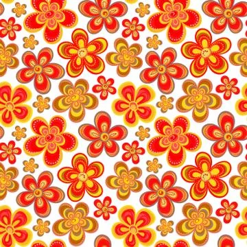 Vector seamless floral pattern in bright multiple colors. Colorful background 스톡 일러스트