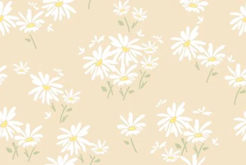 Vector seamless floral pattern with  chamomile flowers Illustrazione stock