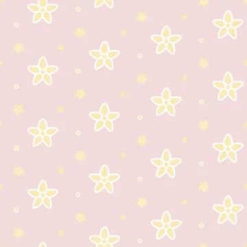Vector seamless floral pattern. Children's floral pattern in delicate colors. Stock Illustration