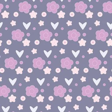 Vector seamless floral pattern. Children's floral pattern in delicate colors. Stock Illustration