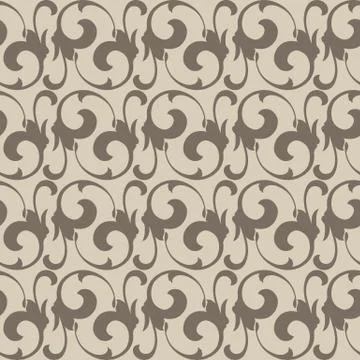 Vector seamless floral pattern with coffee color leafs Stock Illustration