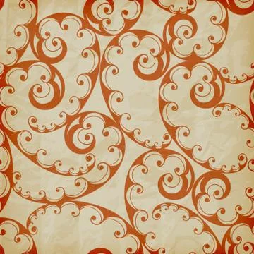 Vector seamless floral pattern on crumpled paper texture Illustrazione stock