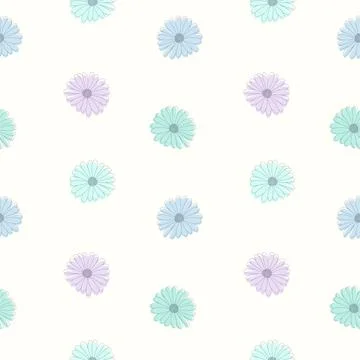 Vector seamless floral pattern. Cute color print. Stock Illustration