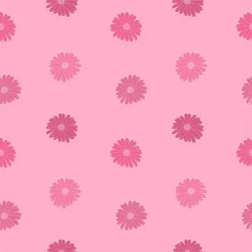 Vector seamless floral pattern. Cute pink print. Stock Illustration