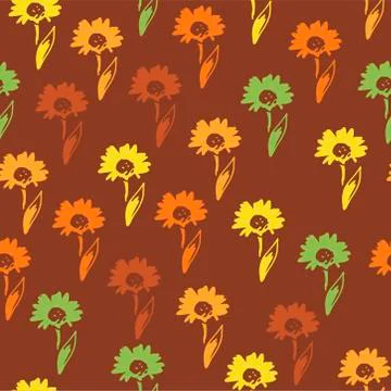 Vector seamless floral pattern with  daisy flowers. Stock-Illustration