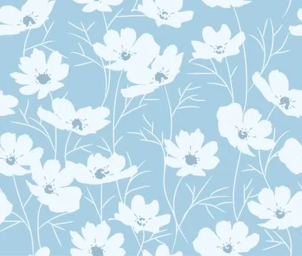Vector seamless floral pattern with daisy flowers Stock Illustration