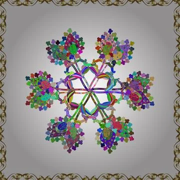 Vector seamless floral pattern with flowers, leaves, decorative elements, splash Stock Illustration