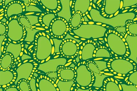 Vector seamless floral pattern with green biological structure Stock Illustration