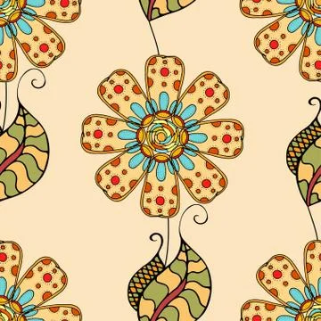 Vector Seamless Floral Pattern Illustrazione stock