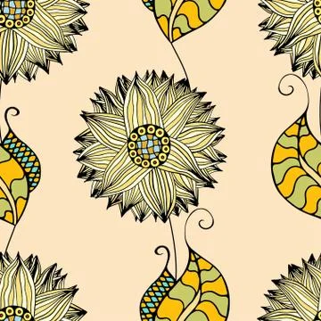 Vector Seamless Floral Pattern Illustrazione stock