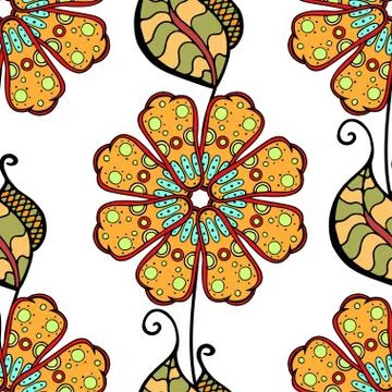Vector Seamless Floral Pattern Stock Illustration
