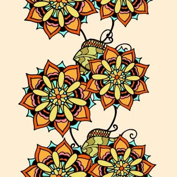 Vector Seamless Floral Pattern Ilustração Stock