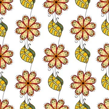 Vector Seamless Floral Pattern Stock Illustration