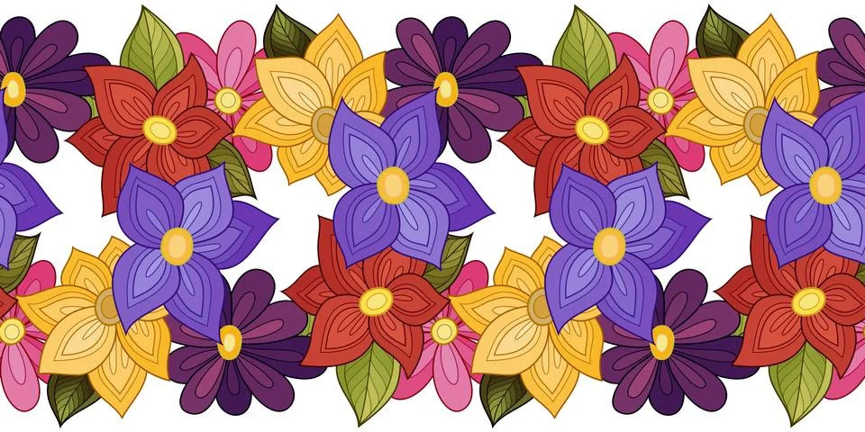 Vector Seamless Floral Pattern Stock Illustration