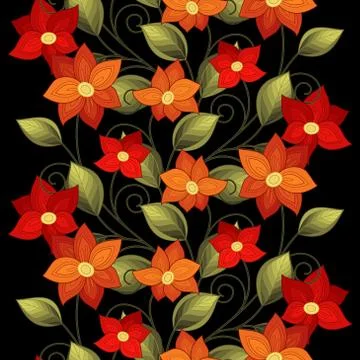 Vector Seamless Floral Pattern Stock Illustration