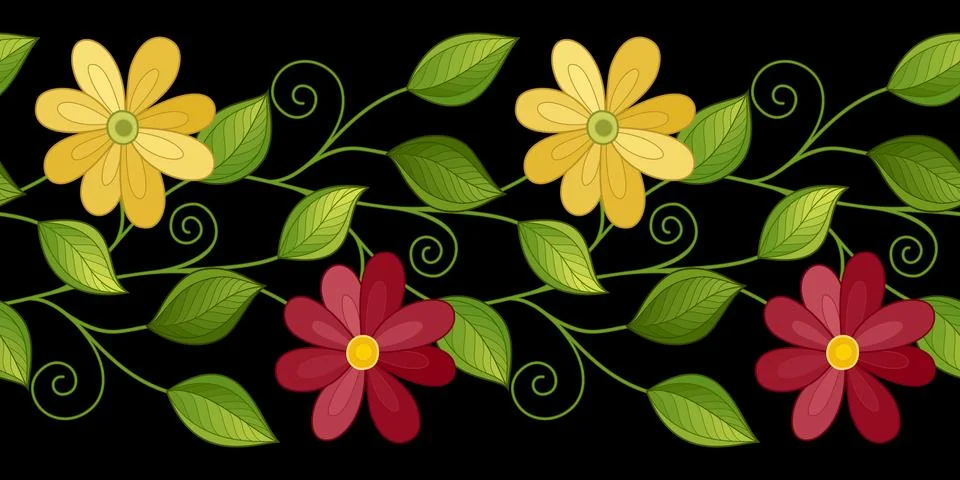 Vector Seamless Floral Pattern Stock Illustration