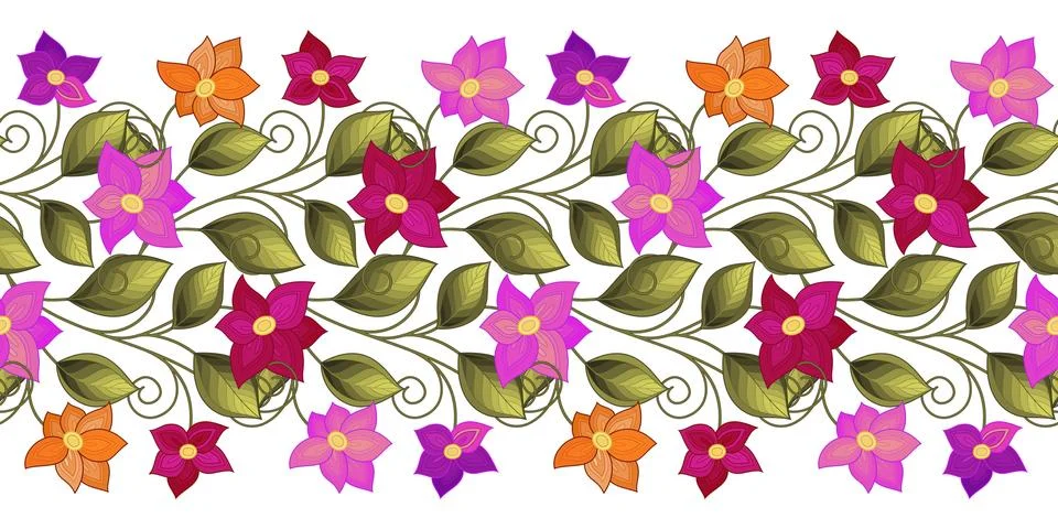Vector Seamless Floral Pattern Stock Illustration