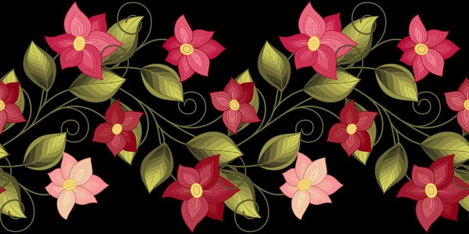Vector Seamless Floral Pattern Illustrazione stock