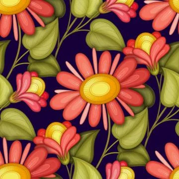 Vector Seamless Floral Pattern イラスト素材