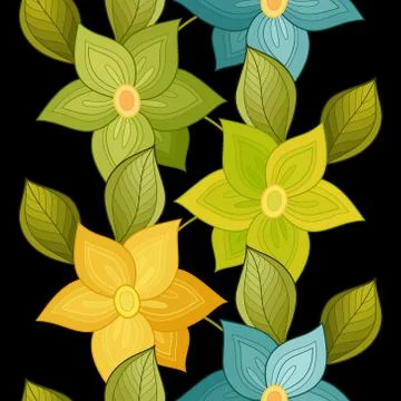 Vector Seamless Floral Pattern Stock Illustration