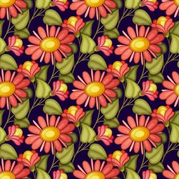 Vector Seamless Floral Pattern Stock Illustration